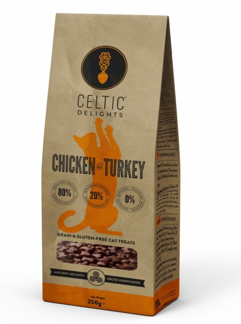 Celtic Delights Kylling med Kalkun 250g godbiter til katt